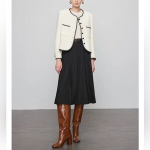 BLACK * NWT Max Simple Classic Tweed Jacket -M